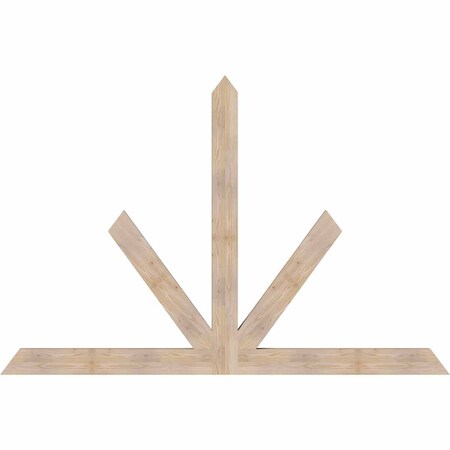 Ekena Millwork Saratoga Smooth Timber Gable Bracket, Douglas Fir, 96"W x 64"H x 3 1/2"D x 5 1/2"F, 16/12 Pitch GBW096X64X0406SAR00SDF